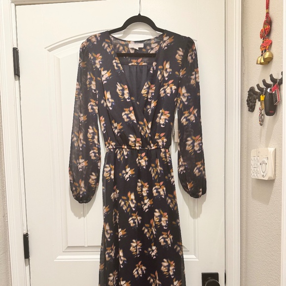 Navy Lume Floral Dress - Picture 1 of 3